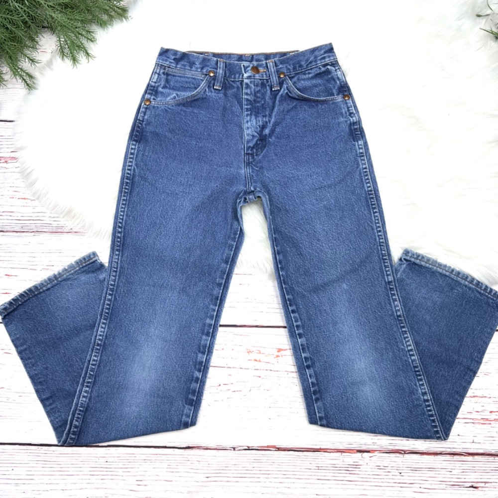 🚫SOLD!•👖VINTAGE |•WRANGLER•| Vtg High Rise Straight Leg Jeans '28x30' - Picture 3 of 10